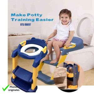 Dolu Chaise et Réducteur de Toilette bébé- Enfant, Pliable, coussin en silicone - Bleu