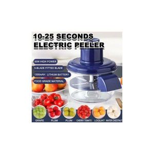 Éplucheur Automatique Fruits et Légumes Rechargeable USB – Raisins, Ail, Tomates – Sans Fil – Bleu