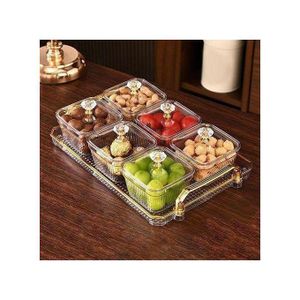 Set de plateau de présentation avec 6 boîtes avec couvercles en plexiglas