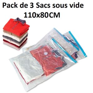 Generic Pack 3 Sacs de rangement sous vide 110x80CM cm conomiseur
