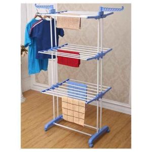 Sèche linge étendoir pliable ailes latérales sur 3 niveaux