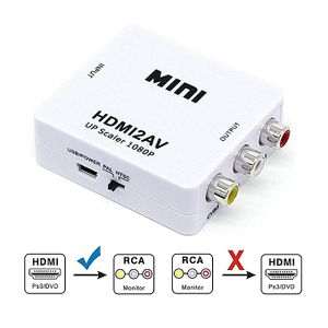 Adaptateur de boîtier de convertisseur vidéo AV vers HDMI, RCA CVSB L/R,  vidéo vers HD 1080P, adaptateur de détartreur compatible HDMI,  convertisseur HDTV