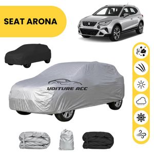 Bâche voiture imperméable double face – Protection complète contre pluie, soleil et poussière + sac offert ( SEAT ARONA )