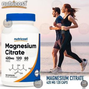 Nutricost Citrate de Magnesium Corps Humain Sante 120 120 120 120 Caps Sticker 420mg