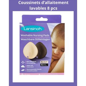 Lansinoh Coussinets d’allaitement lavables Couleurs 8 pcs