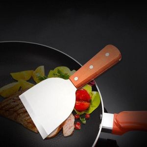  Grattoir à Barbecue , Spatule à Barbecue avec Coupe en Acier Inoxydable Massif riveté en Bois Lisse