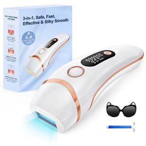 IPL laser 999999 Light Pulses HR/SC/RA  - épilateur laser - Machine de coupe de cheveux homme/femme - Laser épilateur pro visage/corps/ zone Bikini,  9 niveaux épilation et indolore