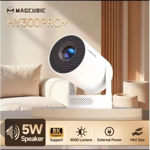 Magcubic Projecteur portable HY300 Pro+ 8K, Android 14, 8000 lumens, WiFi 6, BT5.4, cinéma en plein air, haut-parleur HiFi 5W, prise en charge de la résolution 720P HD, DATA SHOW