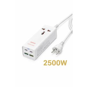 Digitplus Multiprise Multifonction 2500W avec 4 Ports USB (2 USB-C + 2 USB-A) – Charge Rapide et Sécurité Avancée