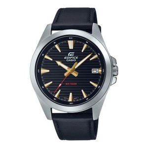 Casio EFV-140L-1AV - Edifice Collection pour hommes - Classique au bracelet cuir noir et affichage dateur - 