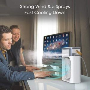 Mini Climatiseur Portable USB 3 en 1 – Ventilateur, Refroidisseur d'Air et Purificateur
