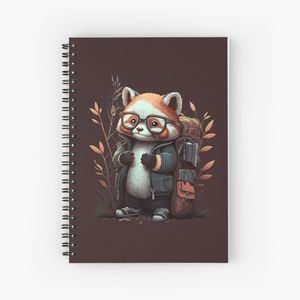 Back to School Red Panda créée et vendue par Daniel Mac.Spiral Notebook Bloc note