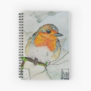 Robin in winter Spiral Notebook Bloc note