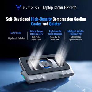 Flydigi Refroidisseur PC Portable Gamer Pro - Turbo 4000 RPM, RGB, Anti-Poussière