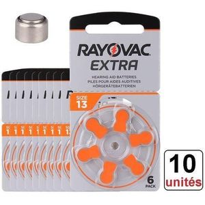 Rayovac 10 Boites x6 Piles Aide Auditive 1.45v Size 13 // Zing Air Batterie S13 PR48