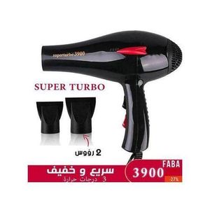 Faba Sèche-cheveux noir super turbo 3900 professionnelle séchoir cheveux