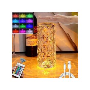 Lampe de Table LED USB en Clip Rose, 3/16 Couleurs, Veilleuse Tactile, Lumière Romantique, Décor de Bar et Maison