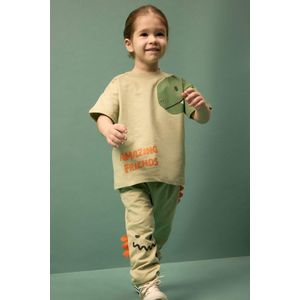 Defacto طقم قماش رقيق بياقة مستديرة من قطعتين