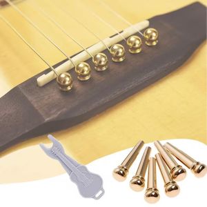 Kit de Chevilles de Chevalet pour Guitare Acoustique – 6 Pièces + Outil d’Extraction