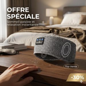 Bandeau Écouteurs Bluetooth Réglable – Casque Sommeil avec Haut-parleurs Ultra-Fins, Idéal Côté Dormeurs, Yoga, Sport & Voyage