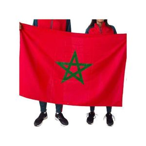 Drapeau Officiel du Maroc - Haute Qualité 1.5m x 1 m en tessu