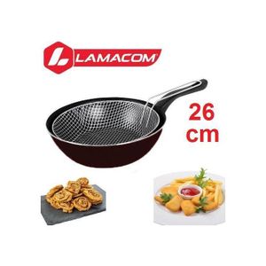 Lamacom Poêle friteuse 26cm - poêle à frire avec passoire