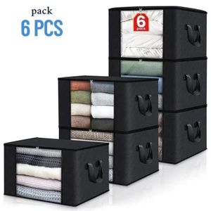 Offre Ramadanensemble de 6 sacs rangement économiseur d'espace fenêtres transparentes 90L