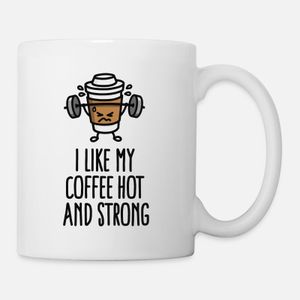 I like my coffee hot and strong Mug, Haut Qualité , كأس ,كوب مخصص ,هدية عيد ميلاد