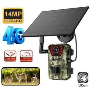 Caméra de chasse extérieure professionnelle étanche IP66 à vision nocturne 4K pour la chasse extérieure réseau 4G solaire 