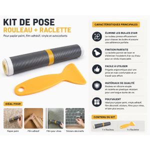 Kit de pose pour papier peint et film adhésif – Rouleau + Raclette