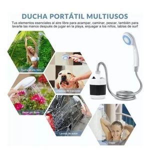 Douche Portable de Camping et Voyage, Lumière pour RV - Système à Pompe Filtrante d'Eau avec Débit 4-5 Litres par Minute