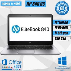 PC HP Core i7 16Go 1000SSD Windows 10 Pro 64 Ecran 22'' Office 2021