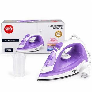 Elite Fer à Repasser avec Vapeur – 1200W, Plaque Céramique et Système Anticalcaire