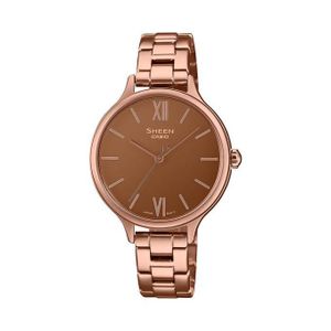 Casio SHE-4560PG-4A - Sheen Collection - Design minimaliste et finition raffinée en or rose - Verre saphir anti rayures - 