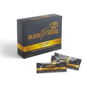 BIack Horse vitahoney - Assal nature  biologique infusé avec de la gelée d'abeille naturelle - Superbe d'abeille local à partir de fleurs et d'herbes de Gin Seng - Grand pack de 24 sachets