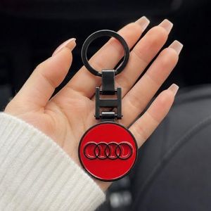 General Porte-Clés Audi Métal avec Logo 3D Rouge – Accessoire Premium pour Clés de Voiture Audi