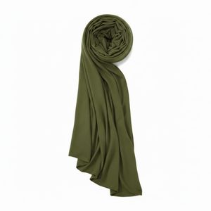SHAMA Châle Uni Modale Vert Olive 70x180 cm - Hijab Lumière Naturelle