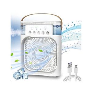 Climatiseur portable 4 en 1, Mini ventilateur personnel à 3 Vitesses, Vaporisateur de refroidissement, Petit humidificateur d'air