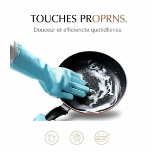  1 Paire de Gants de Nettoyage en Silicone Cuisine Magique Silicone Vaisselle Gant de Lavage ménage en Caoutchouc épurateur Cuisine Outil de Nettoyage