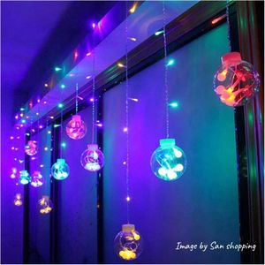 سلسلة أضواء الستائر LED لعيد الميلاد زينة النجوم للعطلات