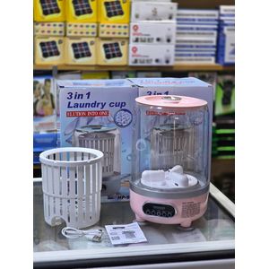 Machine à Laver Portable Sans Fil 1.5L, Mini Lave Linge USB Rechargeable, Automatique et Silencieuse, Spéciale Sous Vêtements et Chaussettes, Panier Intégré LED