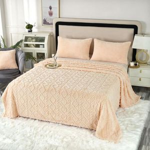 Couverture polaire sherpa - Design élégant 3D, super douce + 2 taies d'oreiller