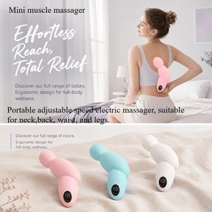 Mini masseur électrique rechargeable par USB, masseur portable à main pour le cou et le dos, appareil à vibrations réglables Couleur aléatoires 