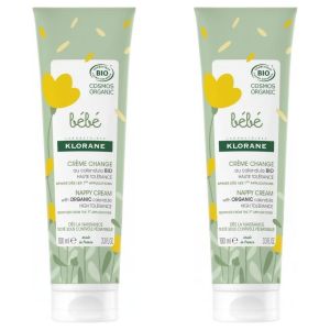 Klorane Calendula Bio - Apaisement Cutané - Bébé - Crème 100 ml - Lot de 2