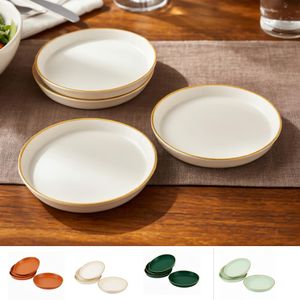 Assiettes en plastique réutilisables 15 cm pour pique-nique, camping et fête (colleur aléatoire)