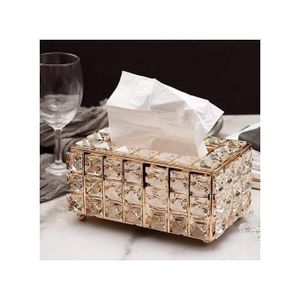 Porte-serviettes en papier, Boîte à mouchoirs en verre de cristal de luxe