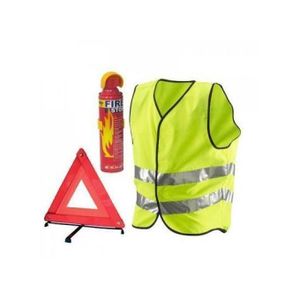 Pack de sécurité voiture -Triangle d'en panne /Gilet fluorescent /Extincteur