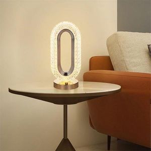 Lampe LED de Chevet Tactile – Abat-Jour en Cristal et Design Moderne