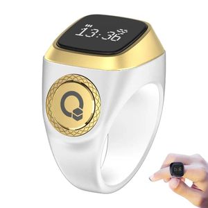 iqibla خاتم تسبيح ذكي رقمي بعداد إلكتروني، شاشة OLED، تذكير بالصلاة بالاهتزاز، مقاوم للماء، قابل للشحن