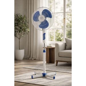 Ventilateur sur Pied 16"- 40W, 3 Vitesses, Inclinaison Réglable - Design Silencieux et Moderne